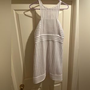 LILLY PULITZER Rae Shift Crochet Knit Stripe Resort White Sz M mini dress